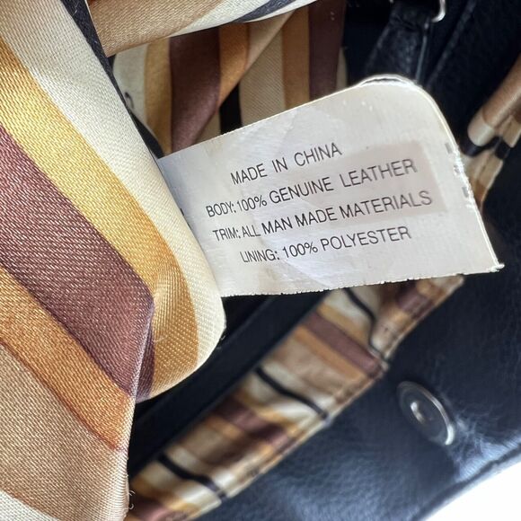 Tignanello Perfect Pockets Tote Colorblock Pebbled Leather Taupe/Black - Picture 13 of 14